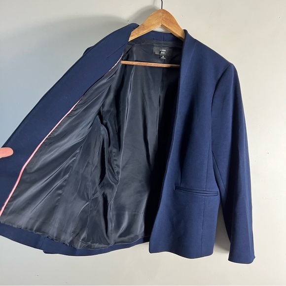 J Crew 360 Women’s Blue Going Out Blazer Size 16 Open Front in stretch twill - Picture 8 of 14